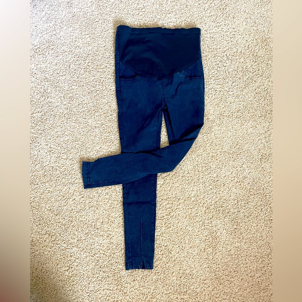 Maternity denim jeggings dark blue wash